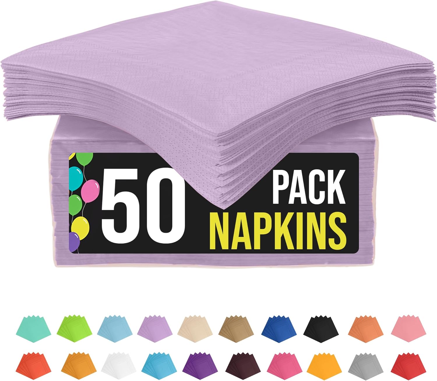 Party Solids Lavender Napkins Disposable Everyday 50 Pcs 2 Ply Lavender Dinner Napkins Paper Everyday For Parties & Party Supplies