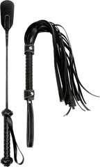 RIDIN Leather Crop 18" Faux Leather Whip 33" Equestrian Set - Leather Horse Riding Set - Horse Training Whip Play