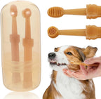 TOYANDONA 1set Soft Silicone Toothbrushes Dual Headed Pet Cleaning Kit for Small Dogs and Puppies Gentle Oral Care Tool for Kittens and Cats