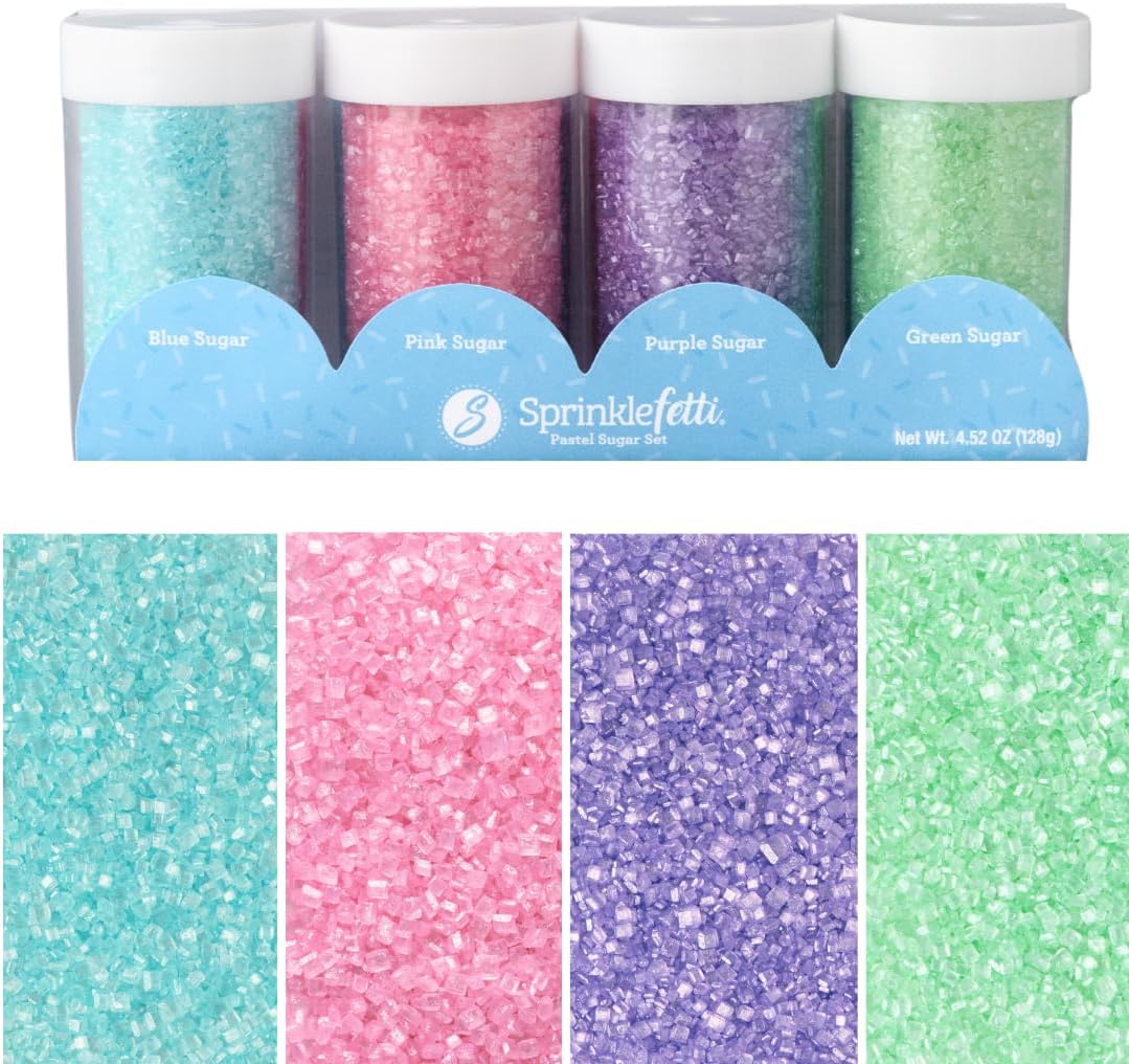 Sweets Indeed Sprinkles, 4 Pack, Edible Sprinkle Mix, Perfect for Cake Decorations, Baking, Ice Cream, Cookies, Cupcake Topper (Pastel Sugar)