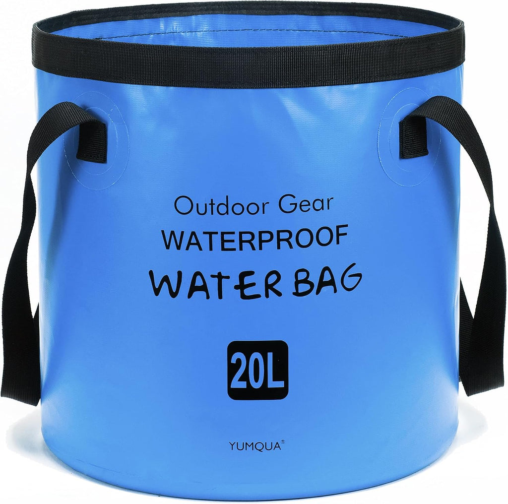 YUMQUA Collapsible Bucket 5 Gallon, Multifunctional Portable Folding Bucket Water Container Wash Basin for Camping Fishing Hiking Traveling Backpacking Outdoor Survival Gardening Car Washing