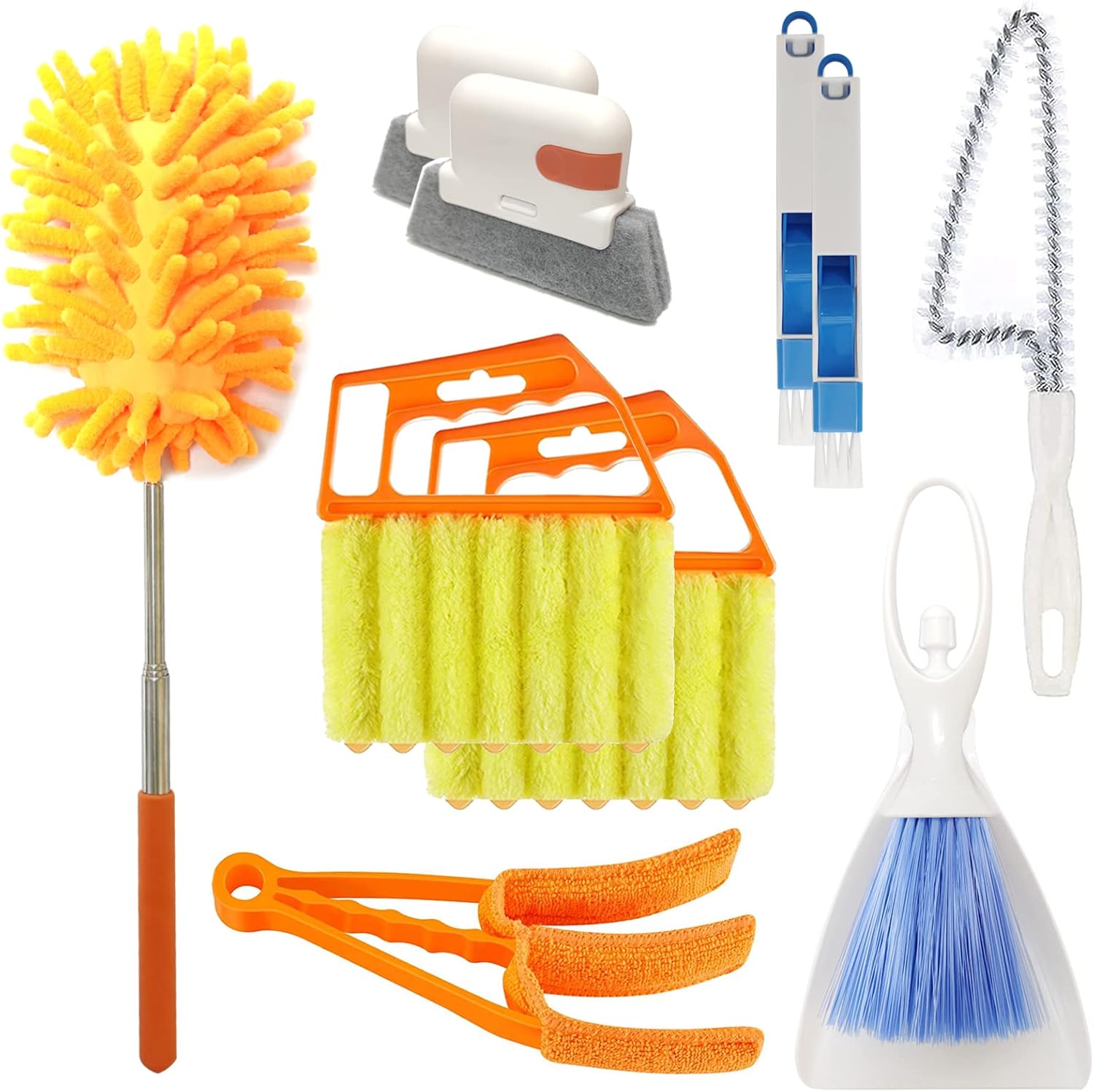10 Pcs Venetian Window Blind Cleaner Duster Tool Set, Mini Blind Cleaner Duster Brush, Hand Held Air Conditioner Shutters Duster, Dirt Cleaner for Blind, Fan, Air Conditioner, Window Groove Gap