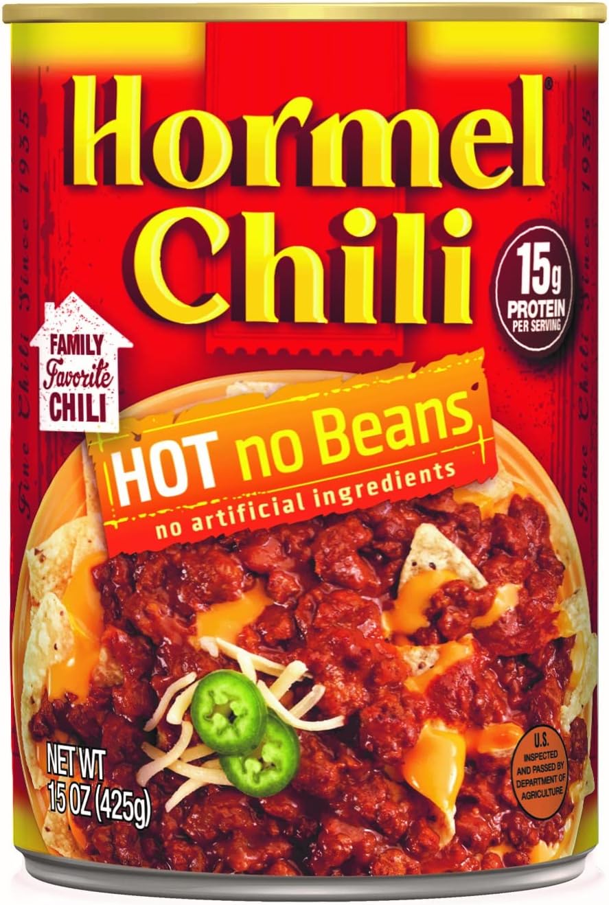 HORMEL Chili Hot No Beans, No Artificial Ingredients, 15 Oz