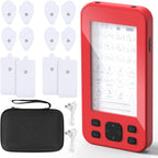 TENS Unit Muscle Stimulator, 3-in-1 TENS & EMS Stimulator Machine with 24 Modes & 20 Levels, Rechargeable EMS Massager for Neck, Shoulder, Sciatica & Back Pain Relief with 12 Pads, EVA Case