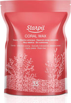 Starpil Wax 1000g / 2.2 lb Coral Hard Wax Beads for Painless Hair Removal, Stripless Wax Beads, Polymer Blend Low Temperature Wax for Face, Bikini, Brazilian, Legs, Underarm, Back and Chest