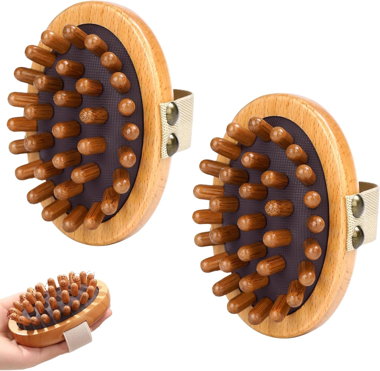 2 Pcs Wood Therapy Massage Tools,Meridian Brush Massage Body,Massage Tool For Cellulite Remover,Wood Therapy,Massage Brush,Meridian Brush For Belly,Cellulite For Muscle Pain Relief And Hair Growth