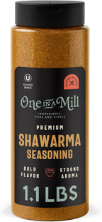 ONE IN A MILL Premium Shawarma Seasoning Blend | Authentic Middle Eastern Spice Mix | Hand-Selected Spices & Freshness | All-Natural, Preservative-Free | Kosher Certified 17.63-ounce Jar