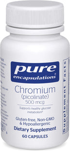Pure Encapsulations Chromium (Picolinate) 500 mcg - for Lipid & Carbohydrate Metabolism* - Mineral Supplement - Superior Absorption Chromium Supplement - Vegan & Gluten Free - 60 Capsules