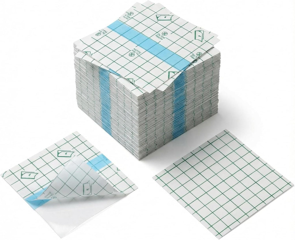 100 Pack Waterproof Transparent Shower Patch Bandage Cover, Stretch Clear Adhesive Film Dressing, Flexible Protective Tape for Skin, Wound & Tattoo Aftercare