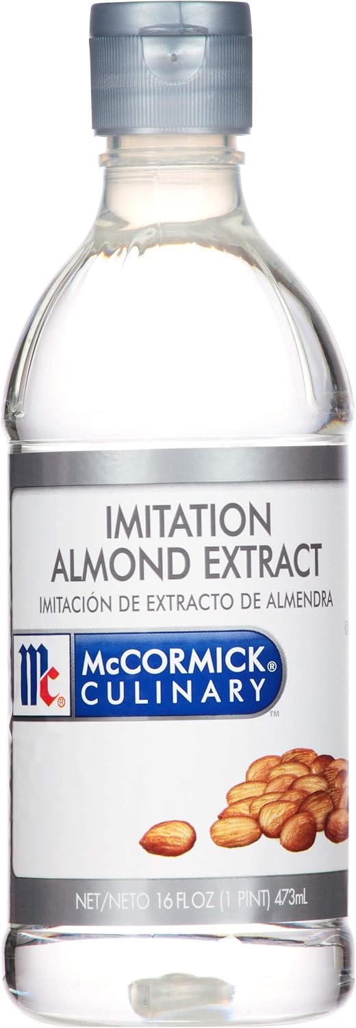 McCormick Culinary Imitation Almond Extract, 16 fl oz - One 16 Fluid Ounce Bottle of Clear Almond Extract for Baking, Best in Baked Goods, Desserts, Beverages and More