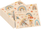 60 Pack Boho Rainbow Party Decorations Bohemian Rainbow Napkins, 13 x 13 Inches Rainbow Party Napkins for Birthday Party Supplies Boho Rainbow Paper Napkins Table Decorations (Boho Rainbow)