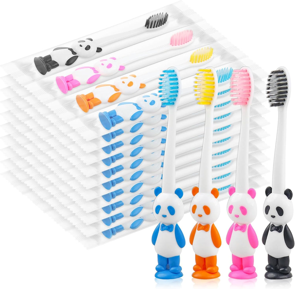 Disposable Toddler Toothbrush Kids Bulk Pack of 100,Suction Cup Bulk Children Toothbrushes for Kid Age 2+ Individually Wrapped Animal Toothbrush for Boys,Girls,for Home,School,Camp,Daycare,Travel