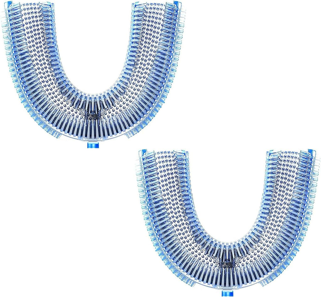 2 Pcs Silicone U-Shaped Toothbrush Replacement Head Compatible with Ultrasonic Toothbrush,360 Degree Silicone Head for Teeth Cleaning, Sonic Toothbrush Tool Head Accessories for Adults