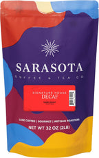 2 lb Decaf Dark Roast Whole Bean Coffee | Strong Low Acid Decaffeinated Coffee Beans | Bulk Whole Bean Decaf | Specialty Grade | 32 oz