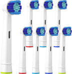 Replacement Toothbrush Heads Compatible with Oral B Braun Electric Toothbrush, 8 Pack Precision Clean Brush Heads for Oral B 7000/Pro 1000//3000/5000/8000/9600