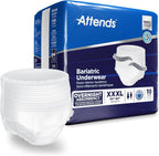 Attends Bariatric Adult Incontinence Underwear, 3X-Large (74-92"), [10 Count] - Overnight Absorbency for Men and Women, Disposable Pull-On Diapers with Tear-Away Sides, AU60