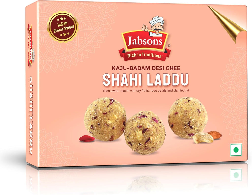 Jabsons - Shahi Laddu, Cashew & Almond Desi Ghee Sweet Balls, 400g