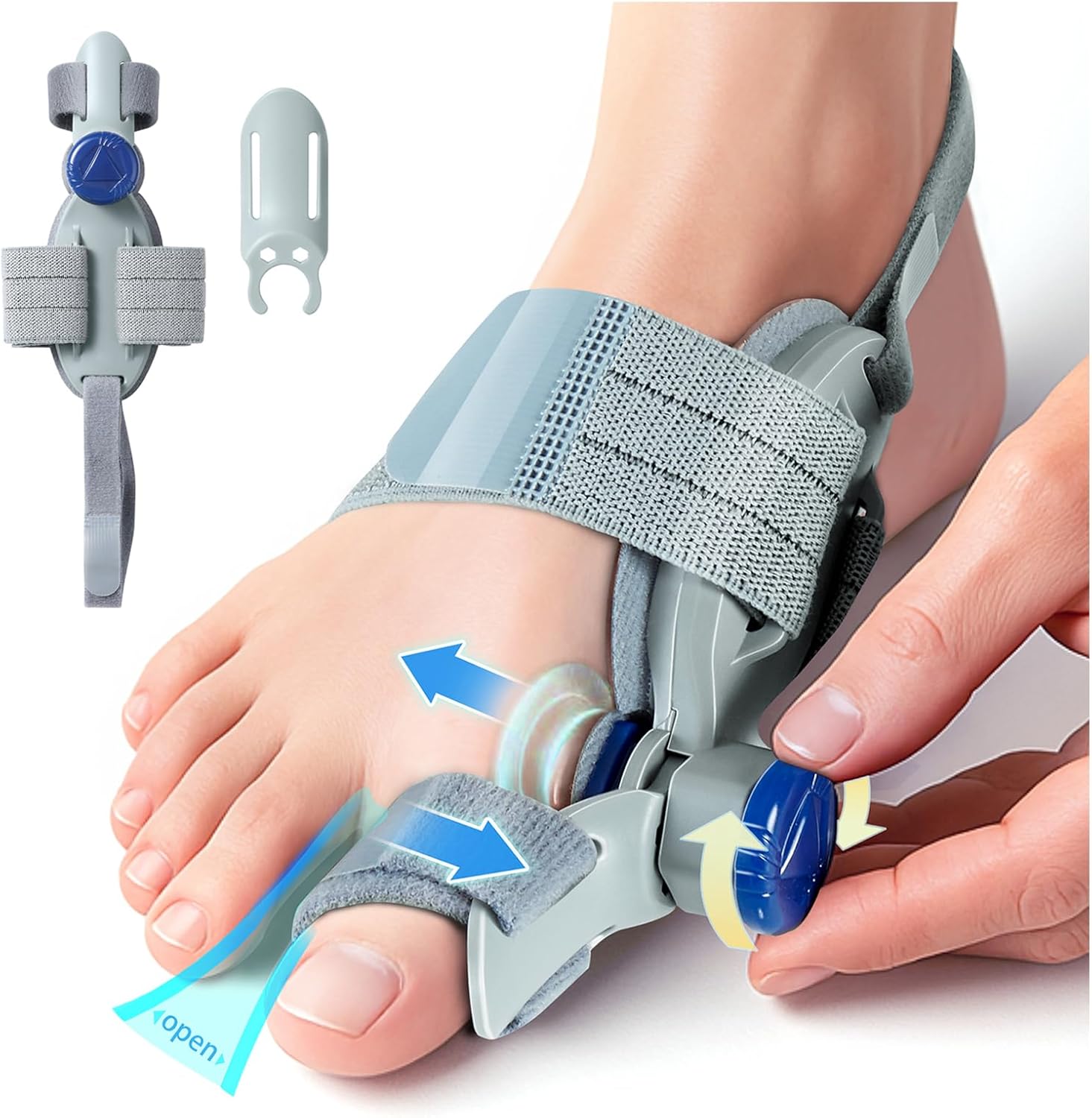 Bunion Corrector for Women & Men – Adjustable Big Toe Splint for Hallux Valgus Correction, Orthopedic Brace for Pain Relief & Toe Alignment – Fits Left & Right Feet (Day & Night Wear) (1PACK)