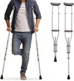 Aluminum Alloy Crutches for Adults, Pair of Height Adjustable Crutch (Fits 4'7" - 6'7"), Universal & Lightweight Crutches for Kids, Includes Padded Underarm Cushions, Rubber Tips, 300 lbs Capacity