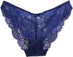 KELITCH Women's Briefs Scalloped Lace Hipster Thong Panties Bow Sexy Underwear