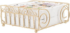 Boston International Napkin Caddy Metal Cocktail Napkin Holder, Holds 5" x 5" Napkins, Garden Gate- Antique Brass