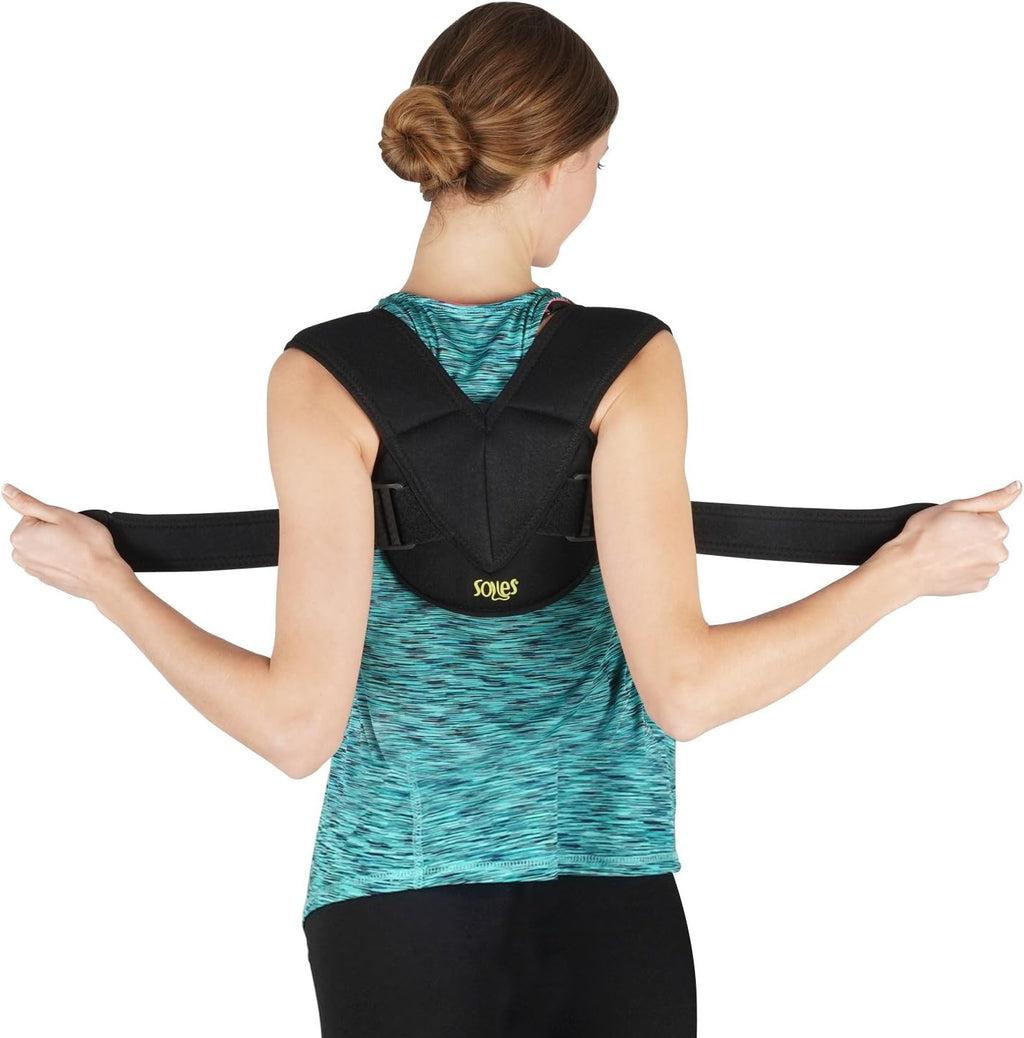 Soles Clavicle Bandage Adjustable, Flexible, Breathable Neoprene - Unisex - Improves Poor Posture & Osteoporosis, Clavicle Brace for Collarbone Injuries (L-XL: 90-110 cm)