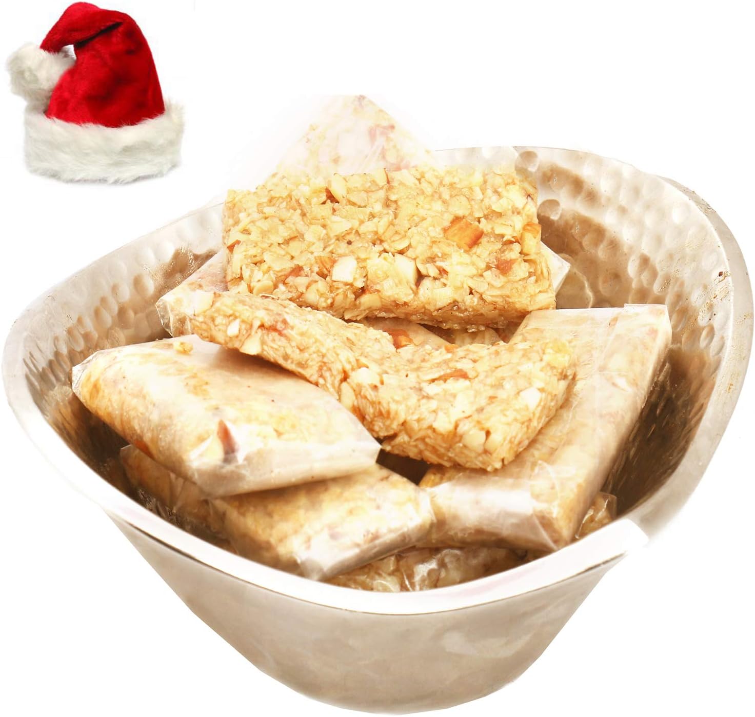 Ghasitaram Gifts Christmas Gifts Healthy Hampers - Silver Aluminium Granola Bars Bowl