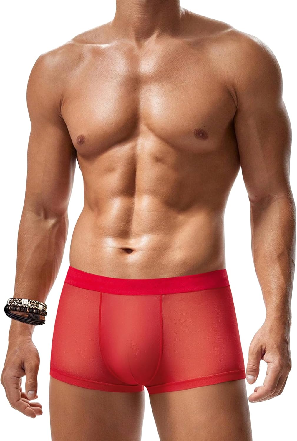 Avidlove Mens Underwear Trunk Breathable Mesh Boxer Briefs Sexy Lingerie Boxer Shorts for Men