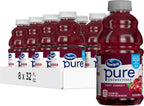 Ocean Spray® Pure Unsweetened Tart Cherry, 100% Tart Cherry Juice, 32 Fl Oz Bottle (Pack of 8)