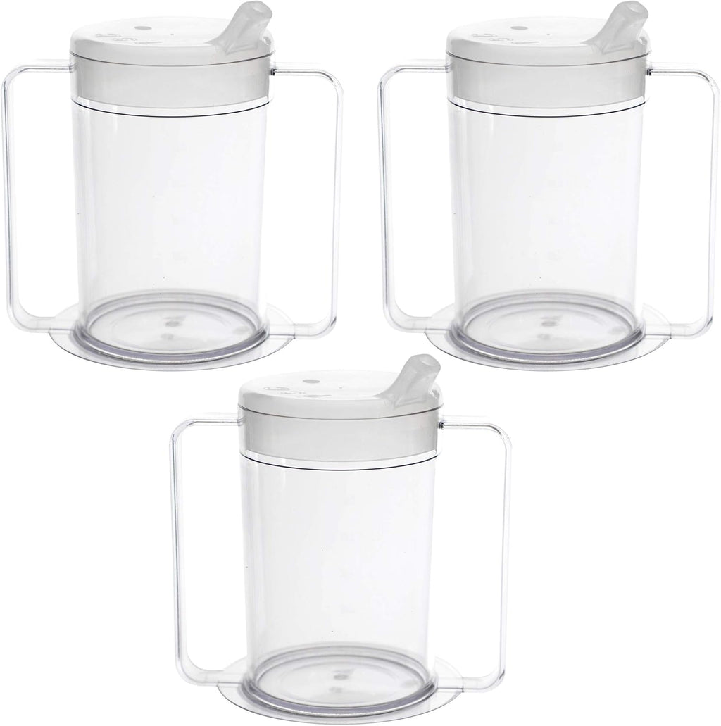 Providence Spillproof 12oz Adult Sippy Cup with Handles - Independence Sip Cups for Adults with Limited Mobility - Handicap Cups for Elderly Care - Made in the USA - PSC 50-10 Pack