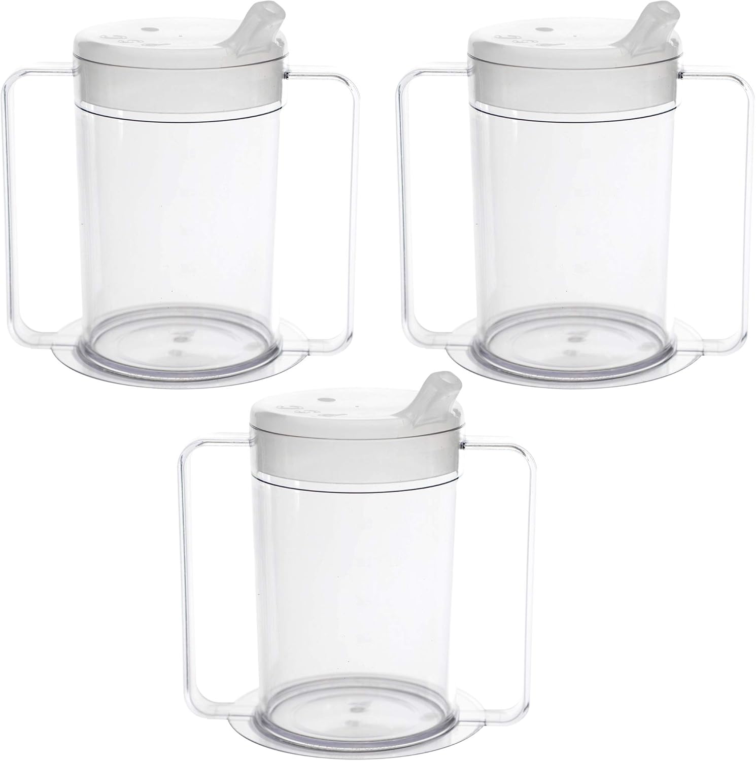 Providence Spillproof 12oz Adult Sippy Cup with Handles - Independence Sip Cups for Adults with Limited Mobility - Handicap Cups for Elderly Care - Made in the USA - PSC 50-10 Pack