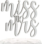 Bachelorette Party Cake Topper - Miss to Mrs - Double Sided Silver Glitter - Premium quality Made in USA
