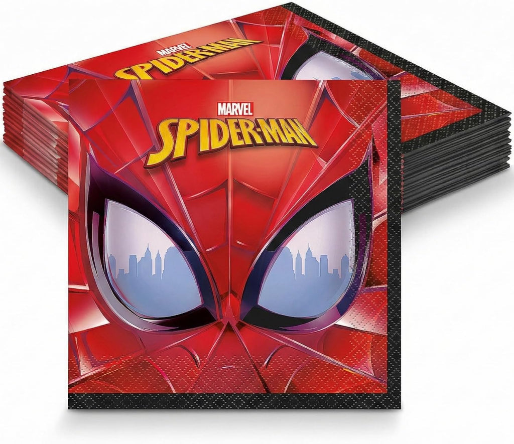 Marvel Spider-Man Luncheon Napkins – 16 Ct. | 6.5" 2-Ply Paper Napkins for Kids Spider-Man Birthday Party Supplies, Superhero Tableware & Decorations