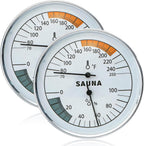 Hacaroa 2 Pack Sauna Thermometer Fahrenheit, 2 in 1 Thermometer and Hygrometer Wall Mounted, Precise Temperature Humidity Gauge Steam Sauna Accessories for Sauna Room, 70-250°F, 0-100% RH