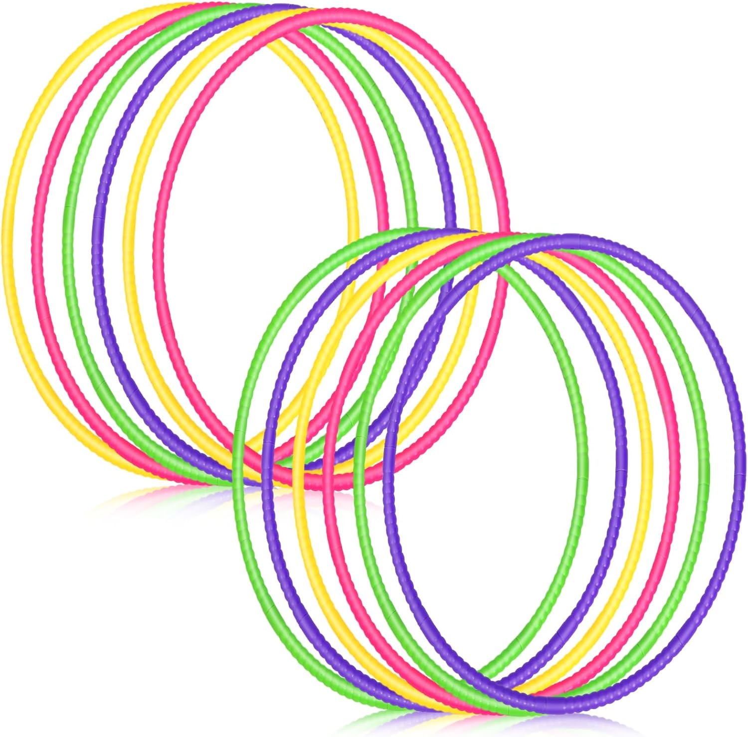 Sratte 12 Pcs Toy Hoop for Kid Detachable Adjustable Toy Hoop Colored Hoop Exercise Ring Plastic Circle for Kid Teen Gymnastics Dog Agility Equipment, Require Self Assembly(Fresh Color, 28 Inch)