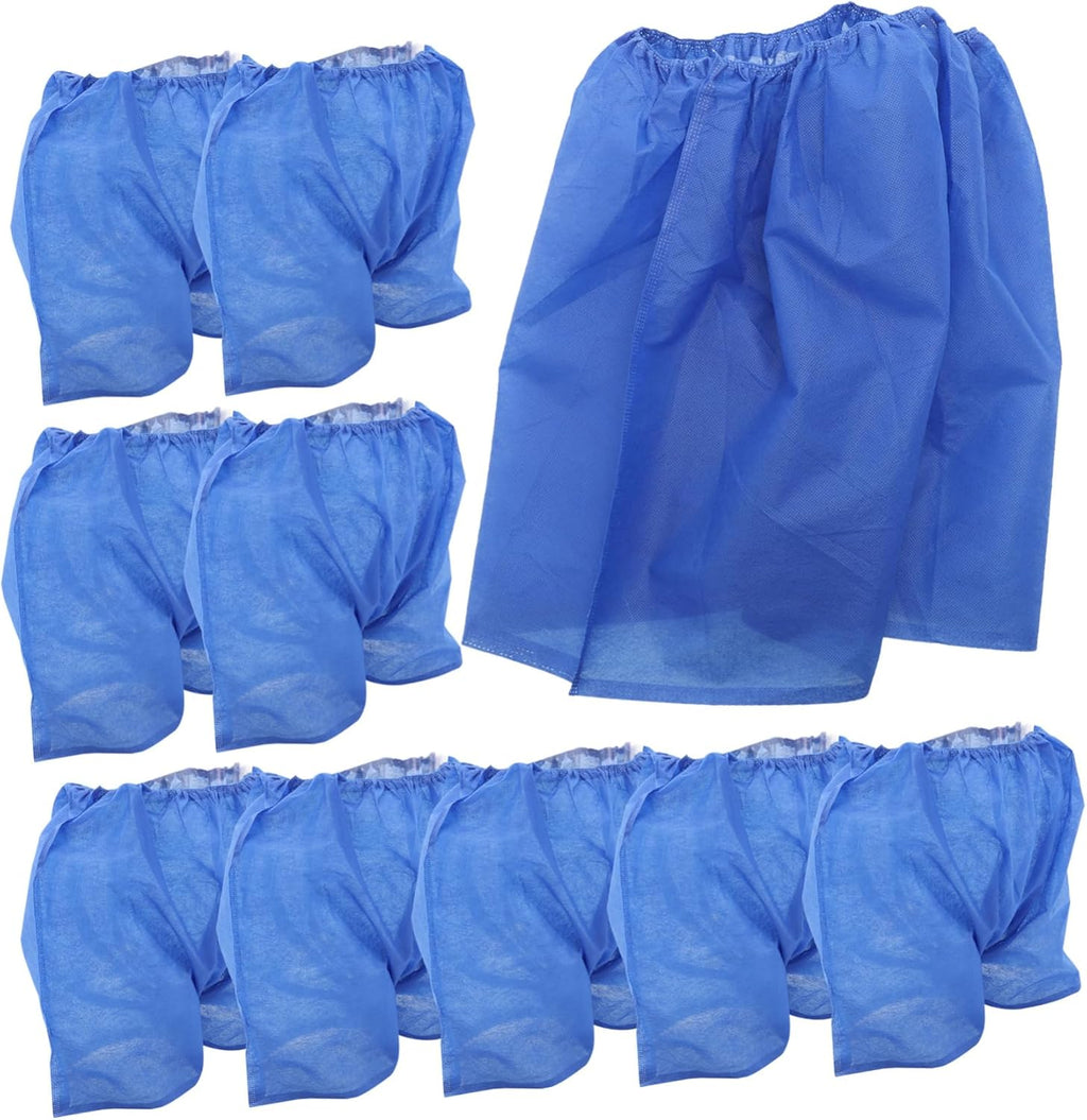 15pcs Disposable Men Underwear Briefs Non-woven Pajamas for Travel Sauna Blue