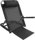 PERFERATE Adjustable Lifting Bed Backrest Support 220Lbs Large Folding Bed Rest Sitting up with Pillow and Armrest Change Angle Multifunction Portable Chair for Beach, Patient, Elderly (Black)