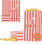 85oz Large Paper Popcorn Bags, Popcorn Individual Bag for Family Party, Big Snack Bags For Movie Night Supplies - Red White Stripe - 100Pcs/Pack