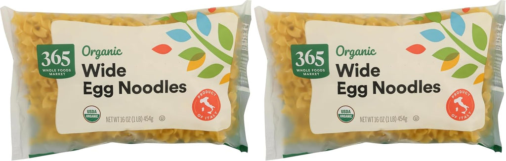 365 by Whole Foods Market, Organic Wide Egg Noodles, 16 Ounce (Pack of 2)