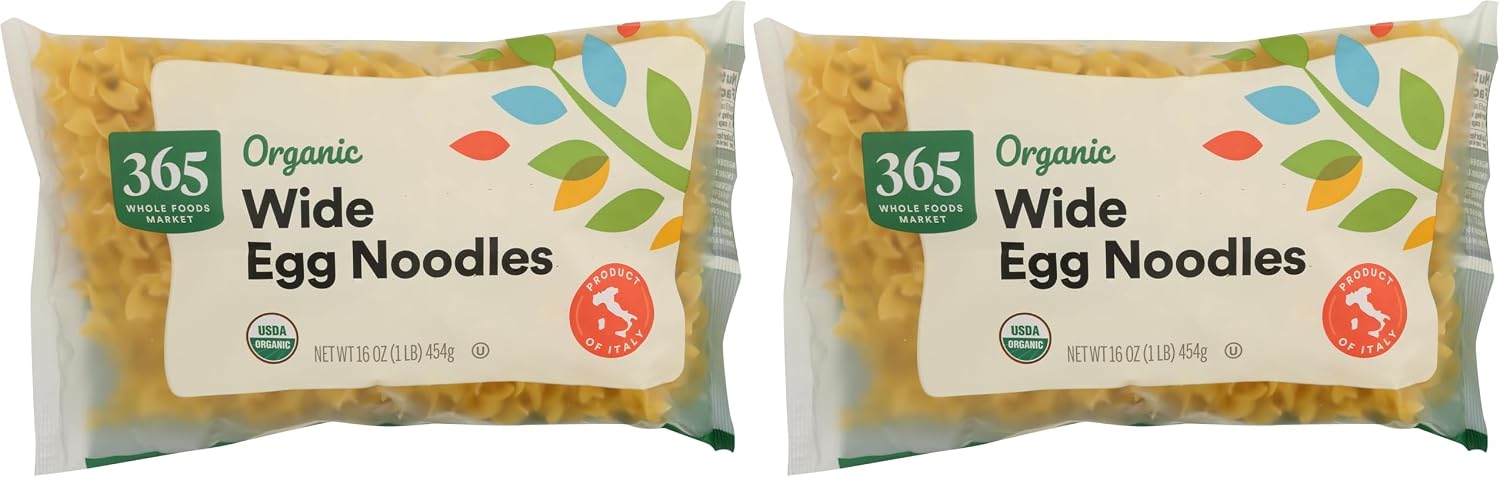 365 by Whole Foods Market, Organic Wide Egg Noodles, 16 Ounce (Pack of 2)