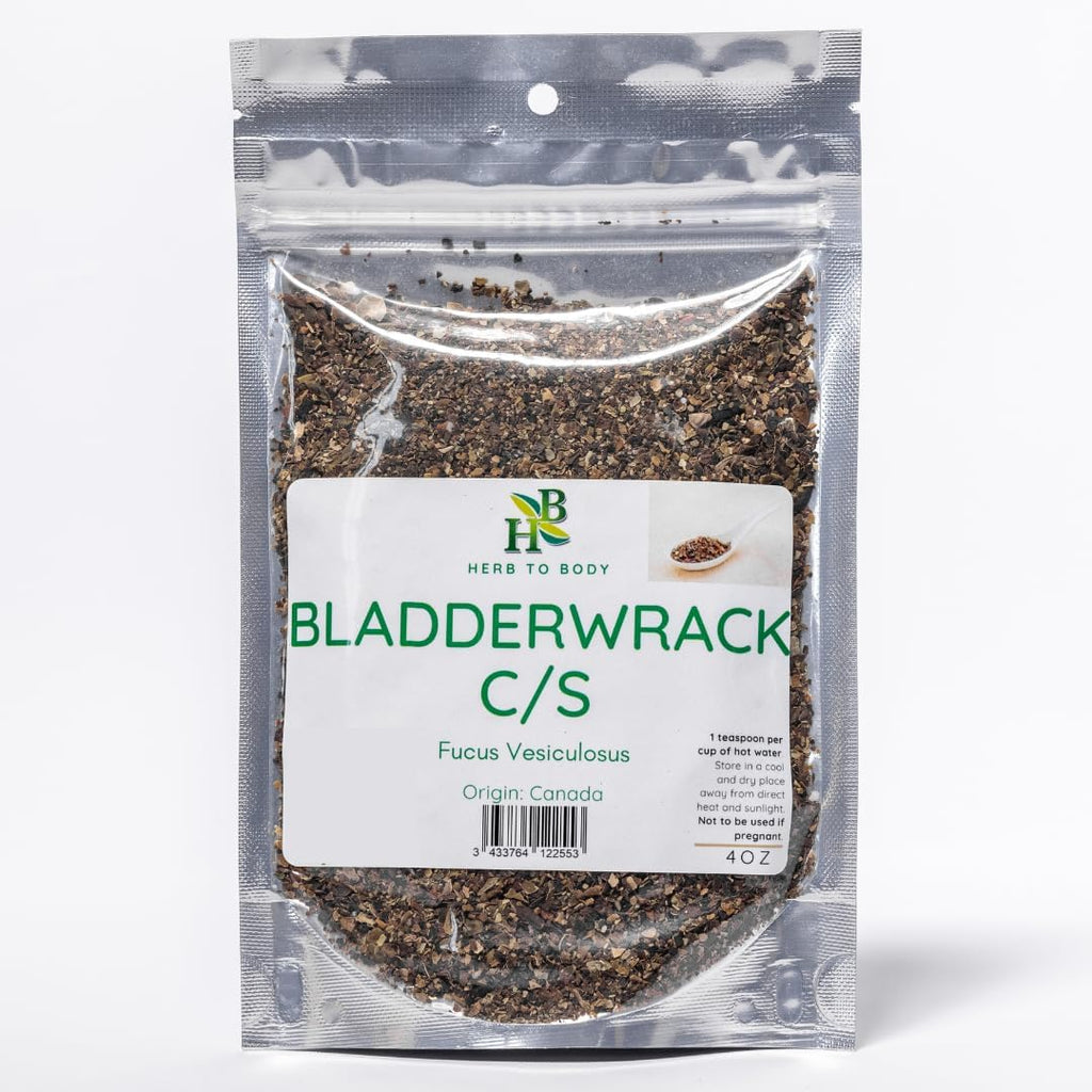 Herb To Body Bladderwrack Herb Cut & Sifted - 4oz, Wildcrafted Fucus Vesiculosus for Herbal Tea, Bladderwrack Tea, Seaweed Broths, Culinary Seasoning, and DIY Herbal Blends
