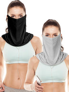 2 Pieces Unisex Sun Protective Face Cover Women UV Sun Protection Mask Face Bandana Scarf for Summer Outdoor Activities