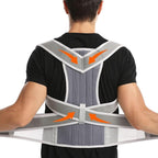 Breathable Posture Corrector for Men and Women Full Back Brace Humpback Girdle Spine Lumbar Support Belt Therapy Corset Shoulder Neck Clavicle Waist Pain Relief(Grey,XL)