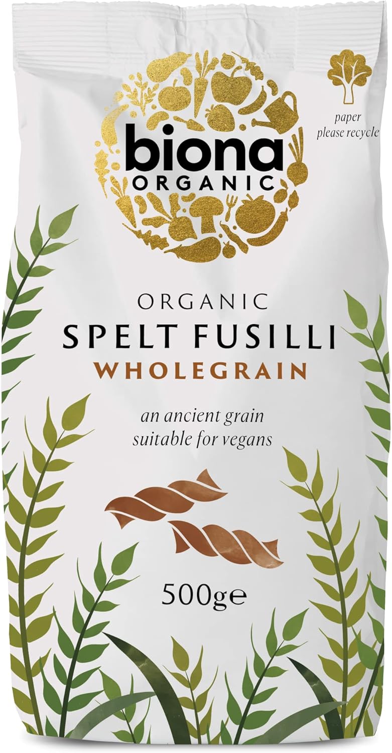 Biona Organic Wholemeal Spelt Fusilli 500g-2 Pack