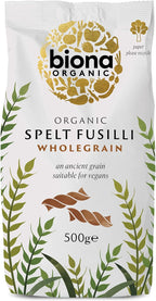 Biona Organic Wholemeal Spelt Fusilli 500g-2 Pack