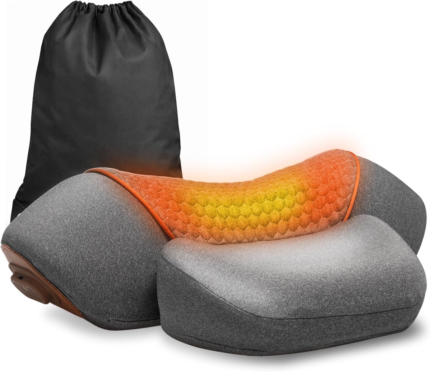3-in-1 Neck Massager Pillow for Pain Relief Deep Tissue with Heat, Cordless & Rechargeable Massager with Traction for Neck Hump & Shoulder Comfort, Memory Foam Pillow for Home Office Travel