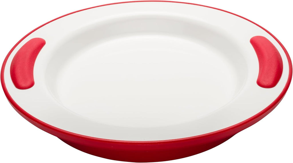 NRS Healthcare Soft Grip Insulated Plate Red/White