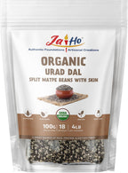 Jai Ho Certified Organic Urad Dal with Skin (Split Matpe Beans with Skin) 4 lb - USDA Organic | Non-GMO | Chemical-Free | Premium Quality Kosher