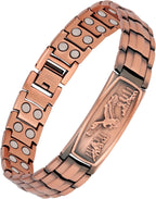 Feraco Copper Bracelet for Men-Magnetic Bracelets 99.99% Pure Copper Jewelry Gift with Adjustable Sizing Tool, Magnetic Field Therapy Jewelry with Eagle Pattern