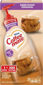 Nestle Coffee mate Coffee Creamer, Sweetened Original, Concentrated Liquid Pump Bottle, Non Dairy, No Refrigeration, 50.7 oz